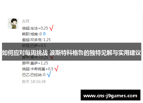 如何应对每周挑战 波斯特科格鲁的独特见解与实用建议